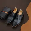 Giày da nam Oxford Brogue đục lỗ cách điệu