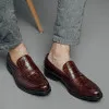 Giày lười nam Penny Loafers dập vân da rắn