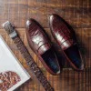 Giày lười nam Penny Loafers dập vân da rắn