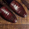 Giày lười nam Penny Loafers dập vân da rắn